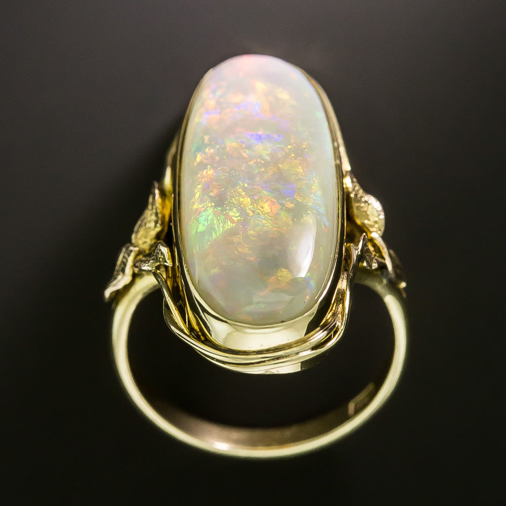 English Art Nouveau Opal Ring - 4
