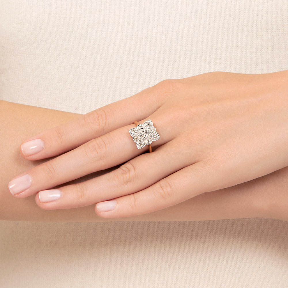English Edwardian Diamond Cluster Ring - 5