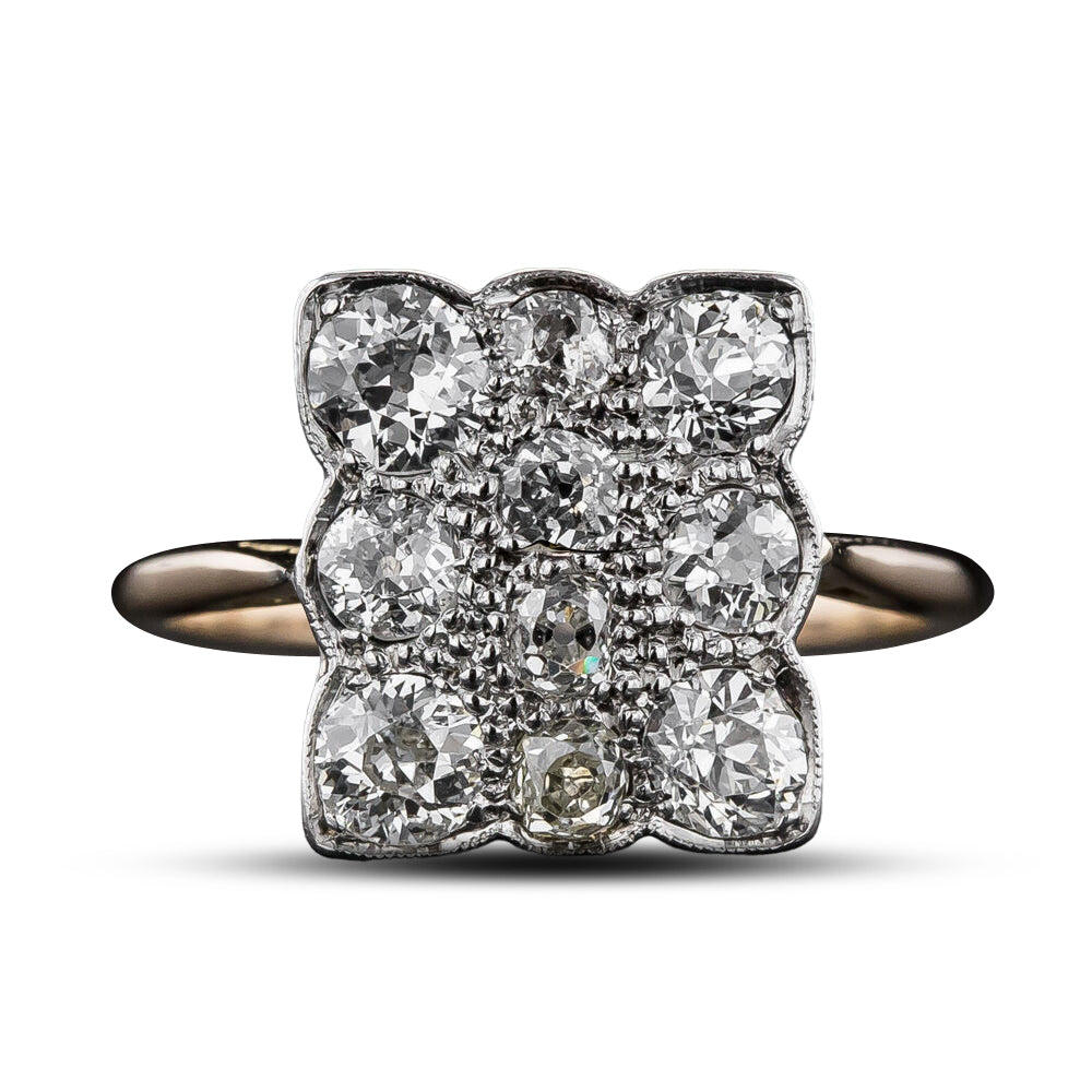 English Edwardian Diamond Cluster Ring - 4
