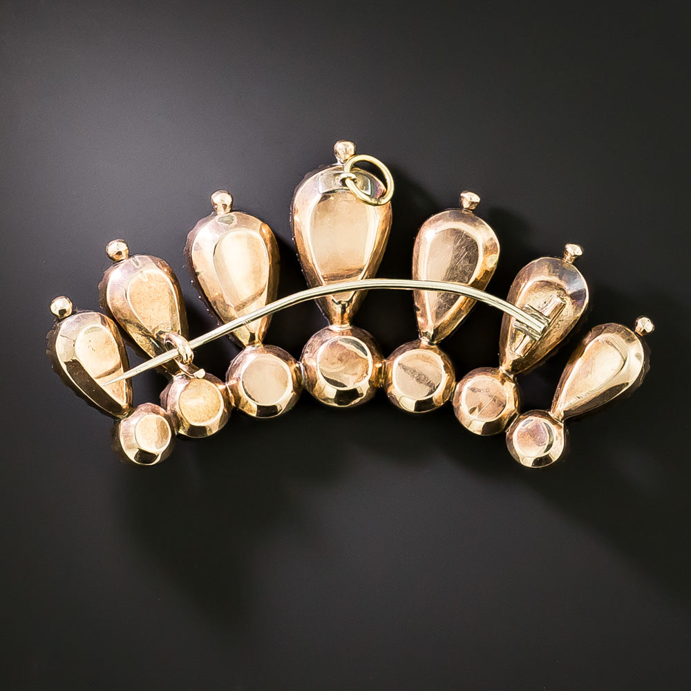 English Georgian Smoky Quartz Crown Brooch / Hair Ornament - 4