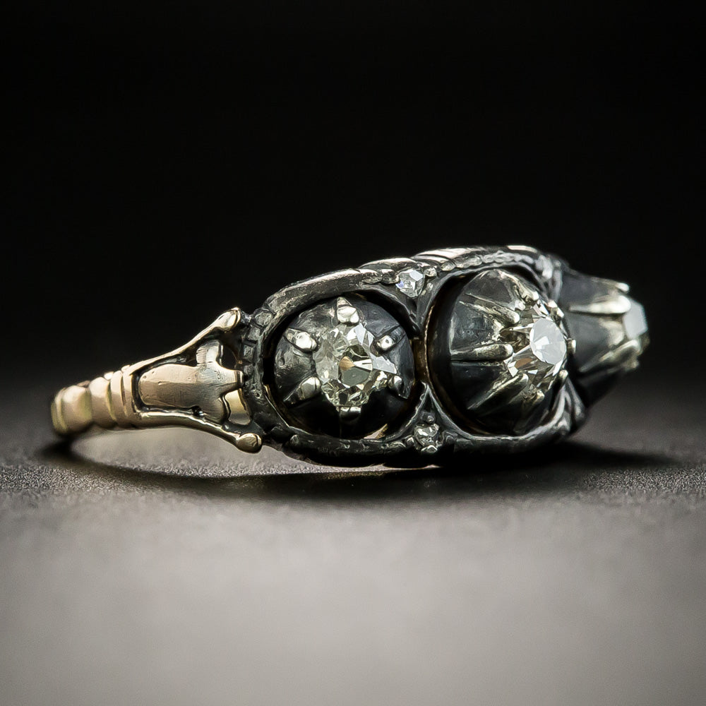 English Georgian Three-Stone Diamond Ring - 2