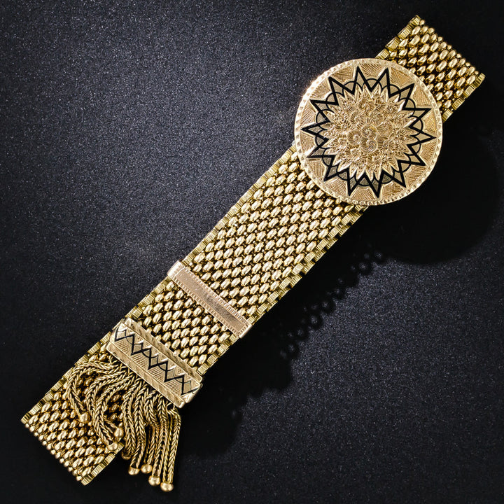 English Victorian 15K Tassel Slide Bracelet