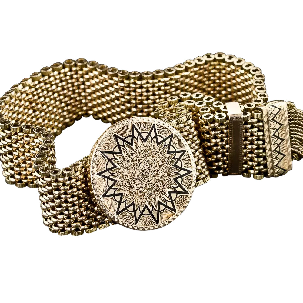 English Victorian 15K Tassel Slide Bracelet - 7