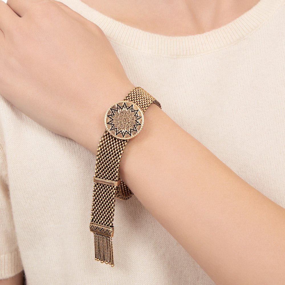 English Victorian 15K Tassel Slide Bracelet - 8