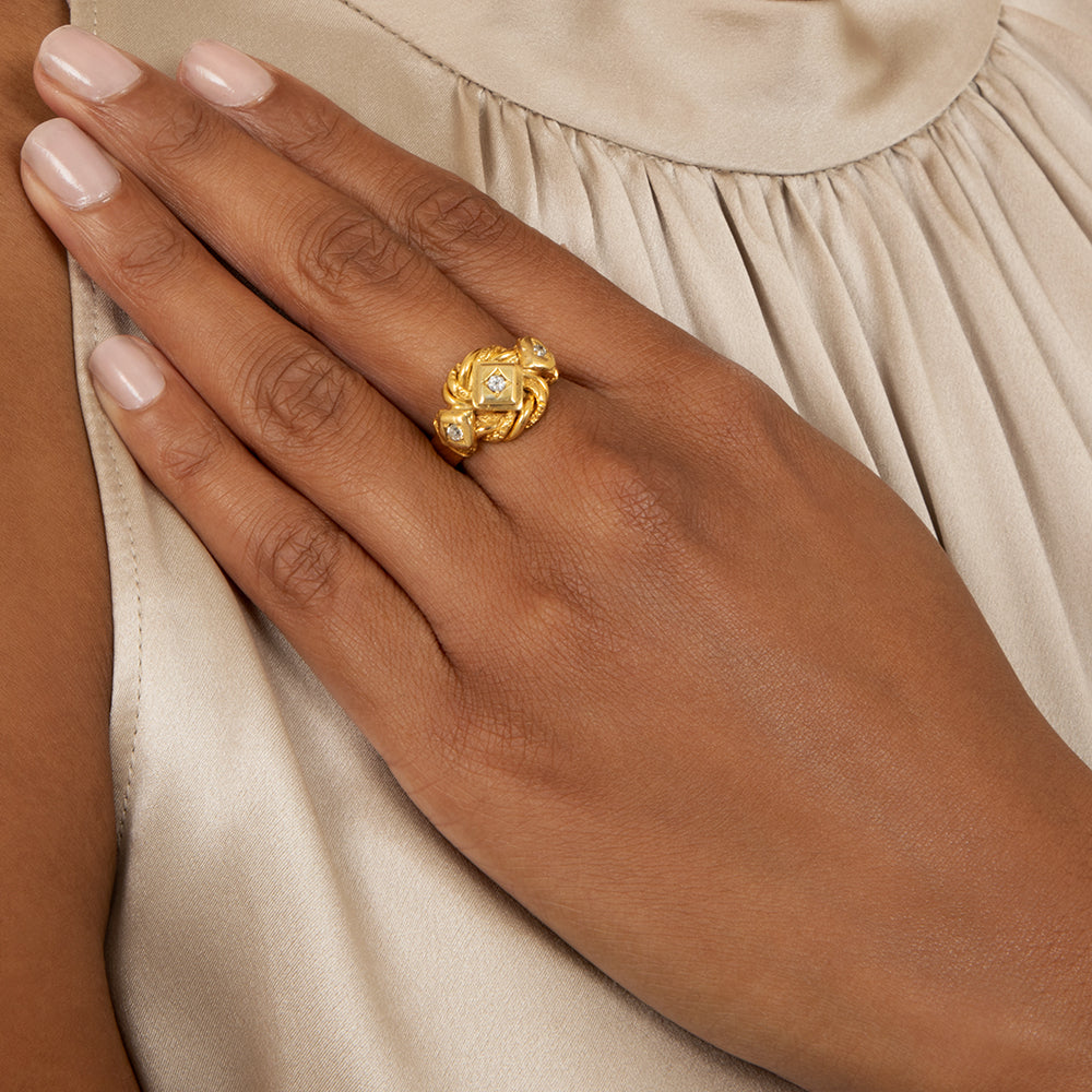 English Victorian 18K Diamond Knot Ring, Circa 1890 - 5