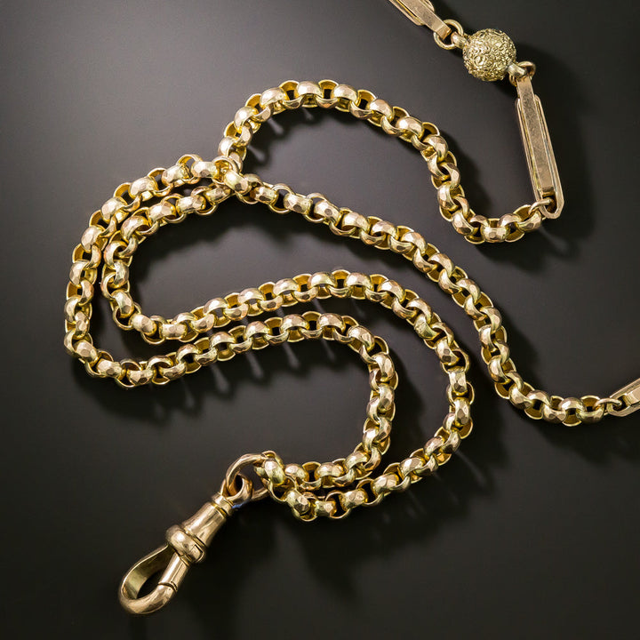 English Victorian 59-Inch Novelty Link Chain