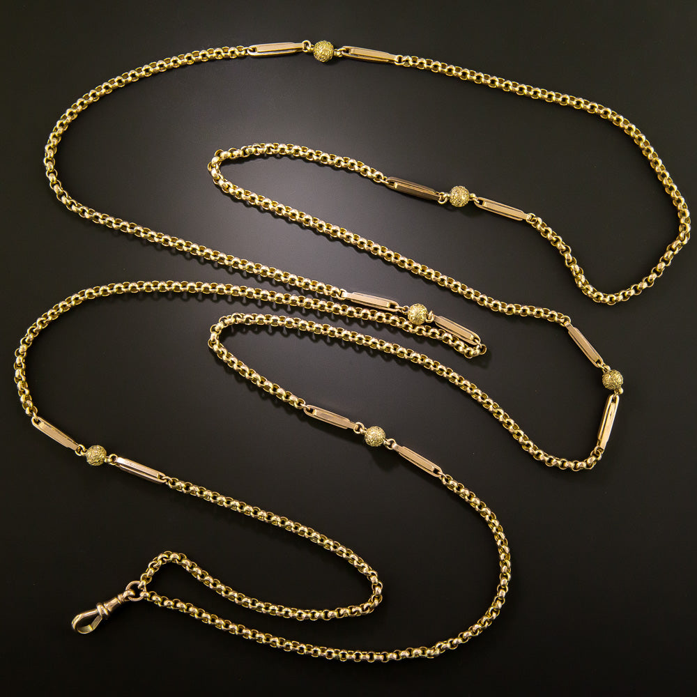 English Victorian 59-Inch Novelty Link Chain - 3