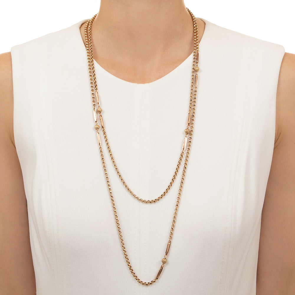 English Victorian 59-Inch Novelty Link Chain - 4
