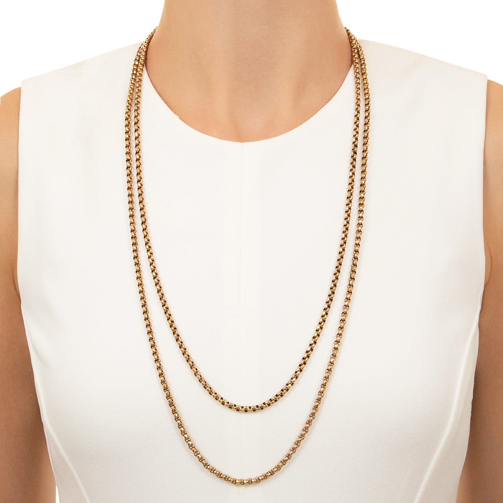 English Victorian 62-inch 9K Rolo Link Chain - 4
