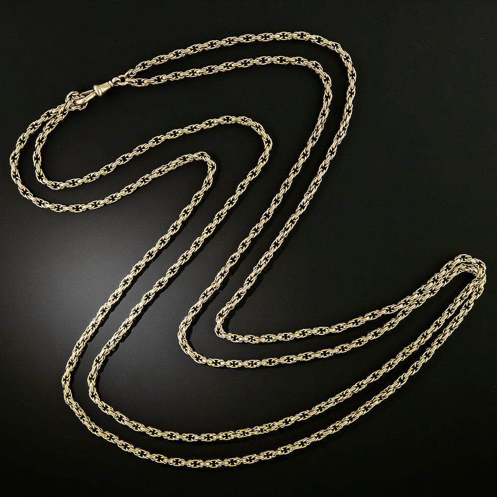 English Victorian Long Chain Necklace - 2