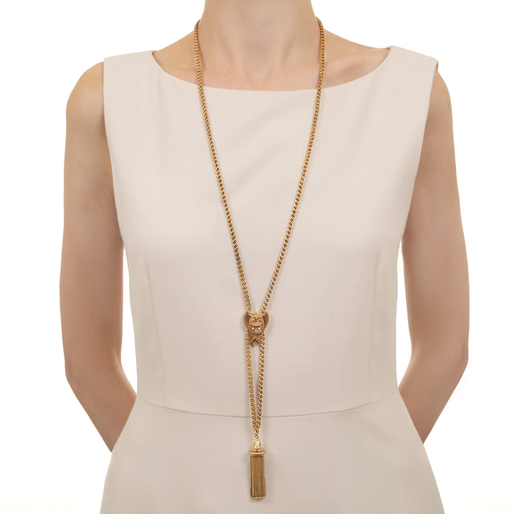 English Victorian Slide Tassel Necklace  - 3