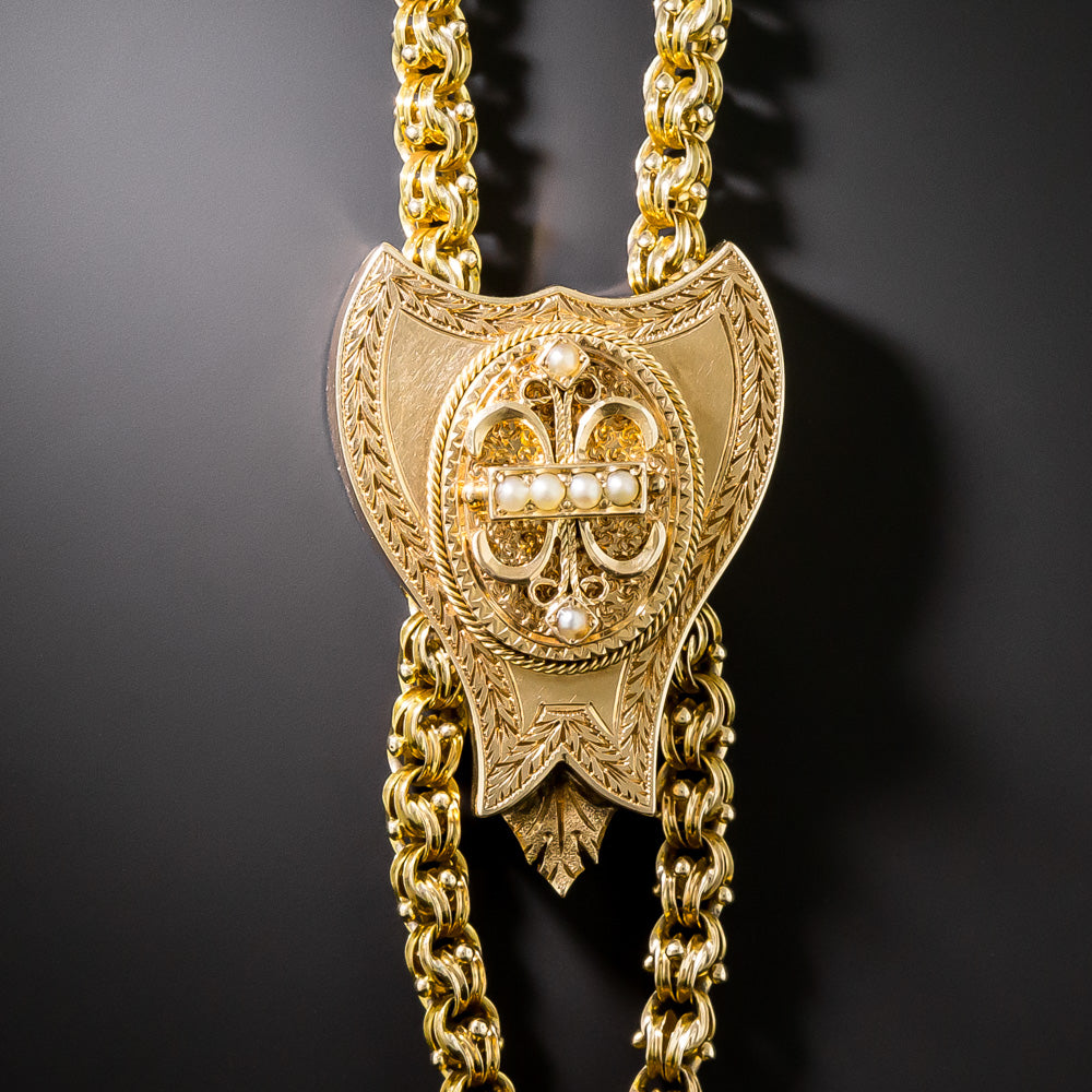 English Victorian Slide Tassel Necklace  - 3
