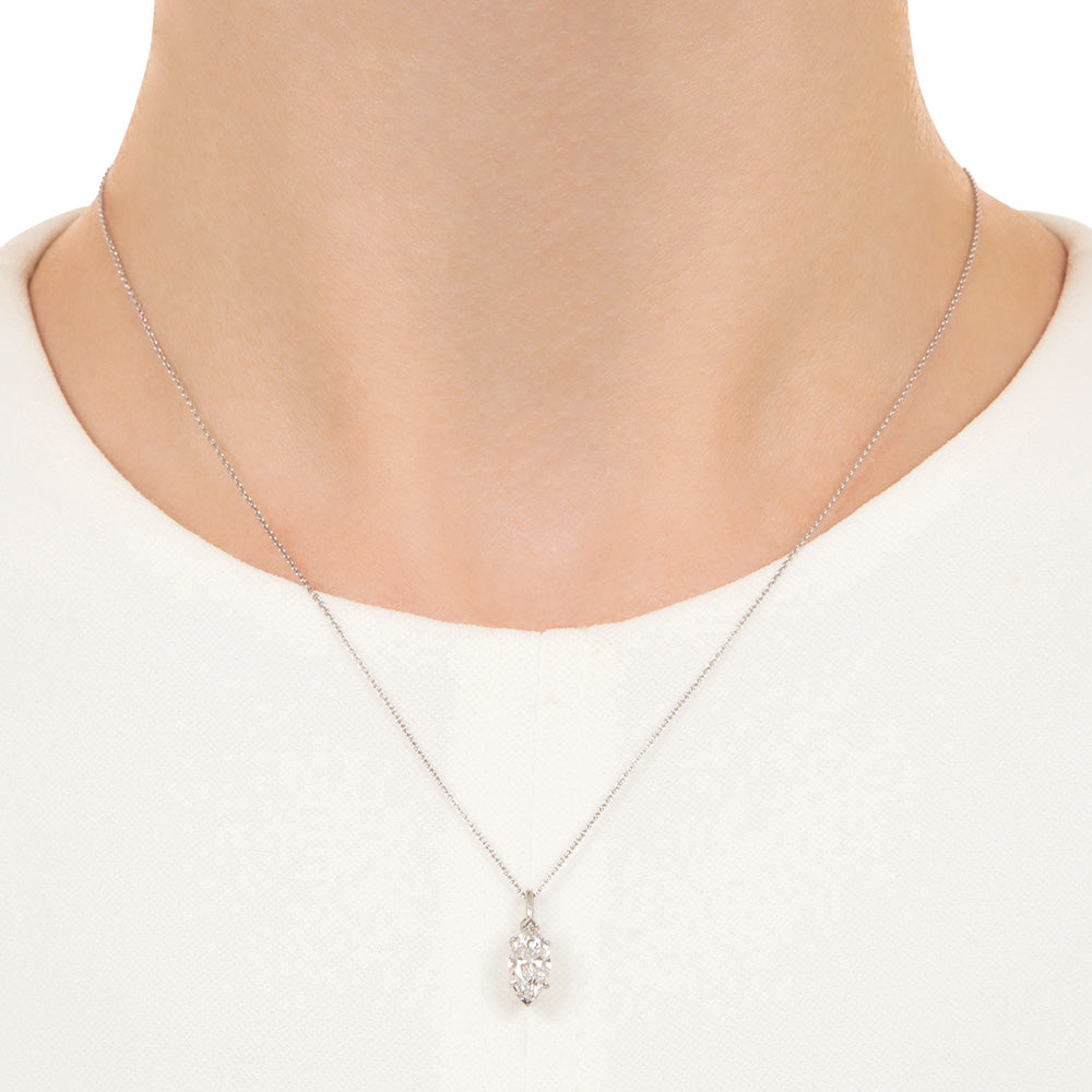 Estate 1.01 Carat Marquise Diamond Solitaire Pendant - GIA D I1   - 3