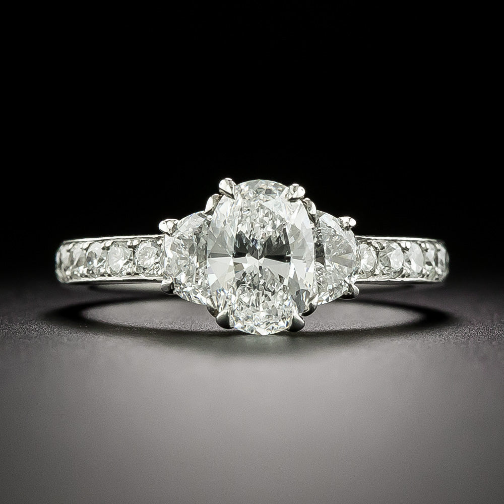 Estate 1.01 Carat Oval Diamond Engagement Ring - GIA D SI2 - 2