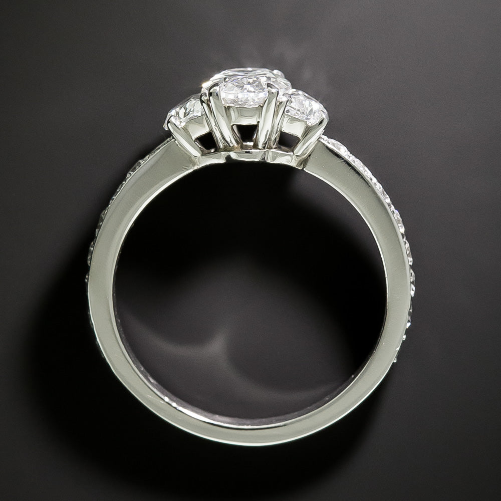 Estate 1.01 Carat Oval Diamond Engagement Ring - GIA D SI2 - 4