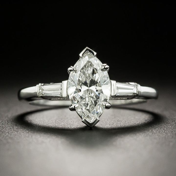 Estate 1.03 Carat Marquise Diamond Engagement Ring - GIA E SI2