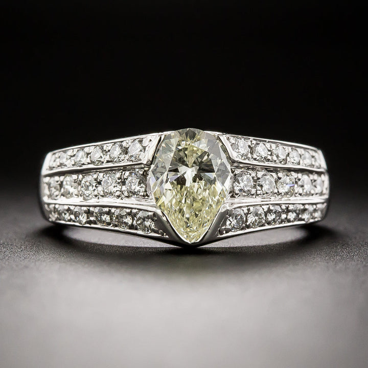 Estate 1.03 Carat Pear-Shaped Diamond Ring - GIA M SI1