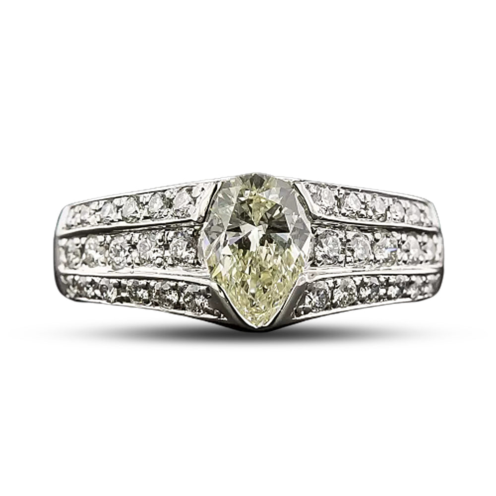 Estate 1.03 Carat Pear-Shaped Diamond Ring - GIA M SI1 - 4