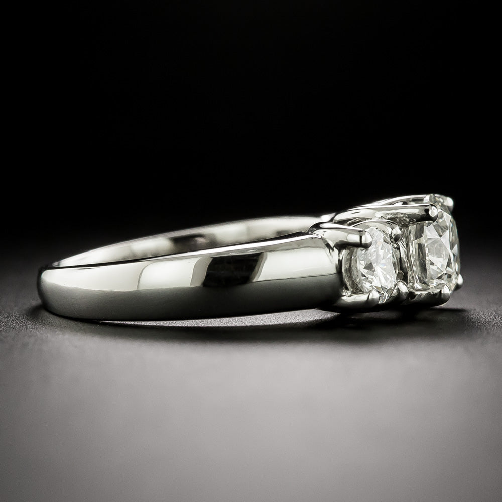 Estate 1.04 Carat Diamond Three-Stone Ring - GIA I SI2  - 3