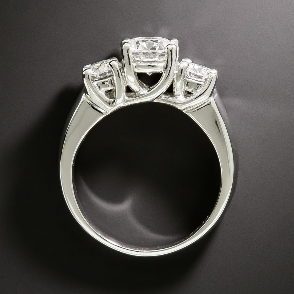 Estate 1.04 Carat Diamond Three-Stone Ring - GIA I SI2  - 4