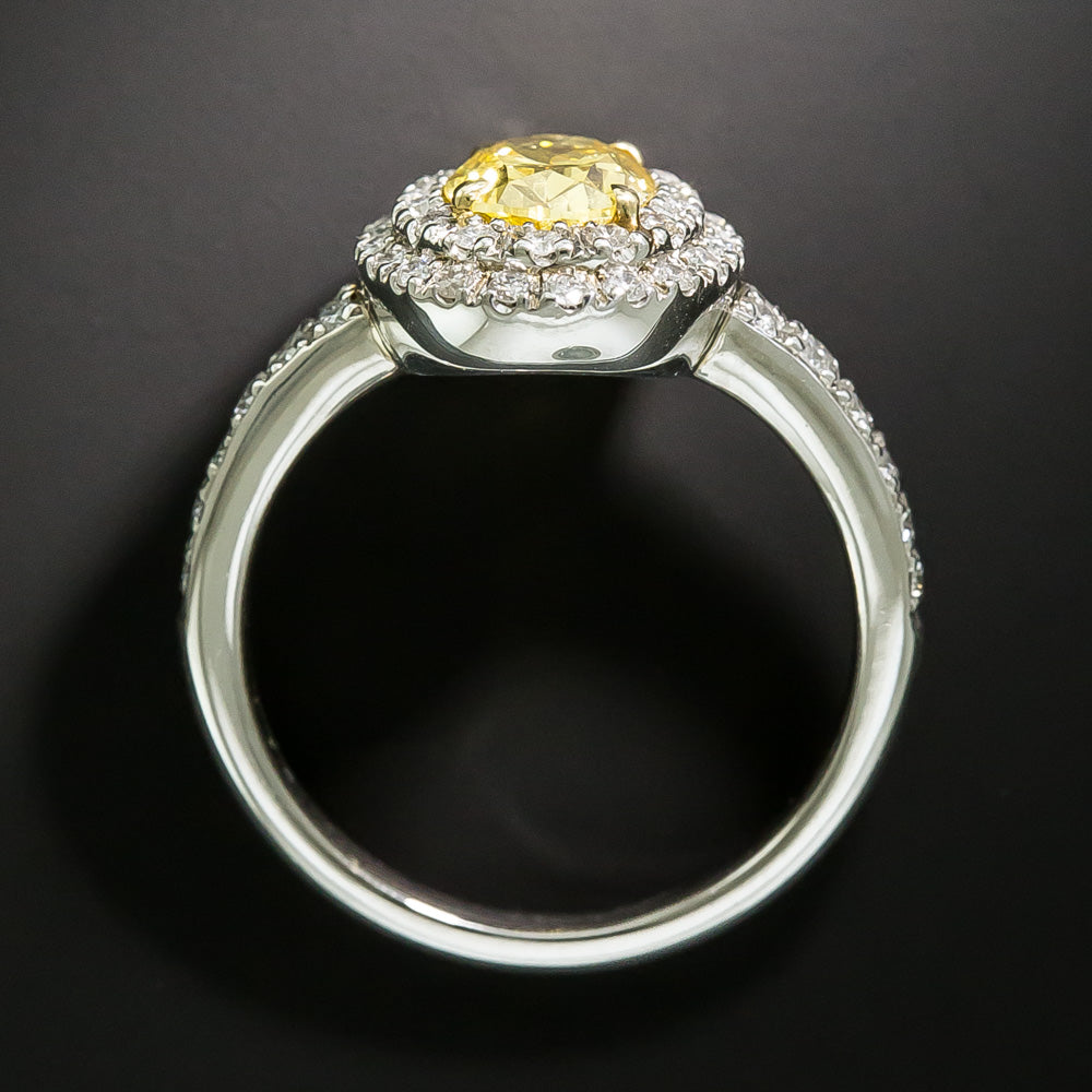 Estate 1.10 Carat Fancy Intense Orangy-Yellow Diamond Ring - GIA - 4