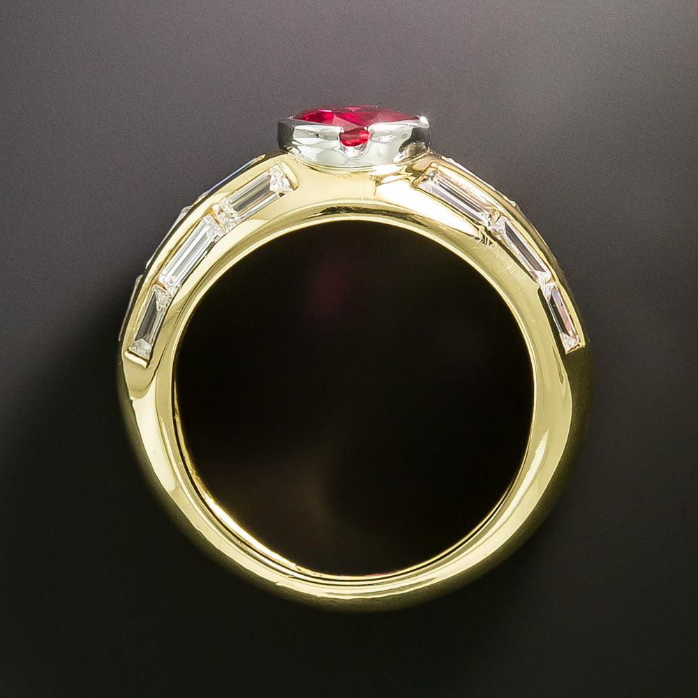 Estate 1.17 Carat Ruby and Baguette Diamond Ring - 13