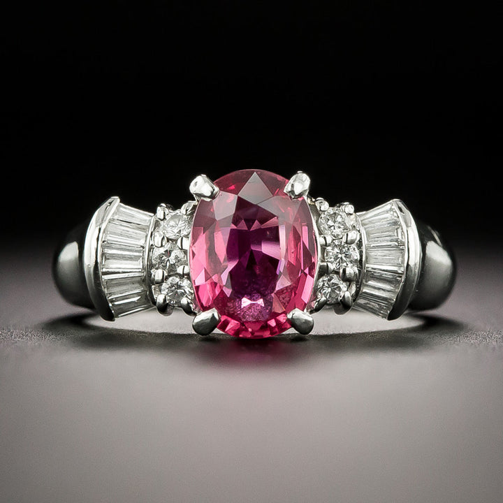 Estate 1.19 Carat No-Heat Pink Sapphire and Diamond Bow Ring