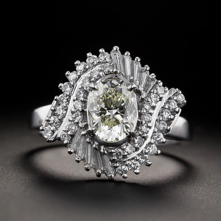 Estate 1.21 Carat Oval-Cut Diamond Ring - GIA
