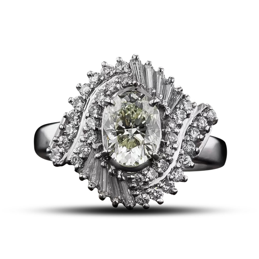 Estate 1.21 Carat Oval-Cut Diamond Ring - GIA - 4