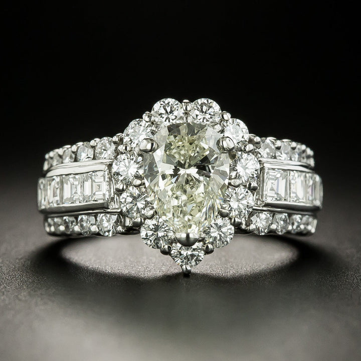 Estate 1.34 Carat Pear-Shaped Diamond Ring - GIA O-P SI1