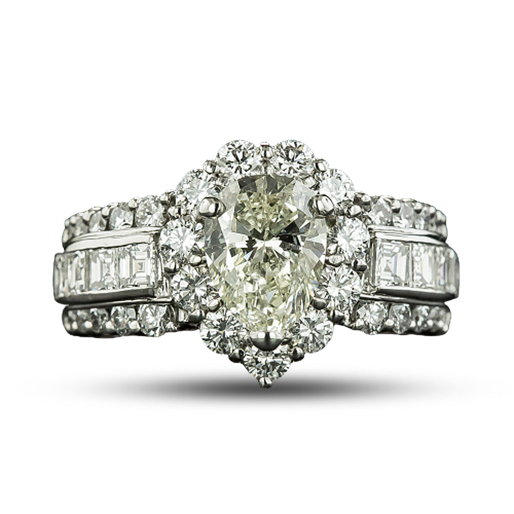 Estate 1.34 Carat Pear-Shaped Diamond Ring - GIA O-P SI1 - 4