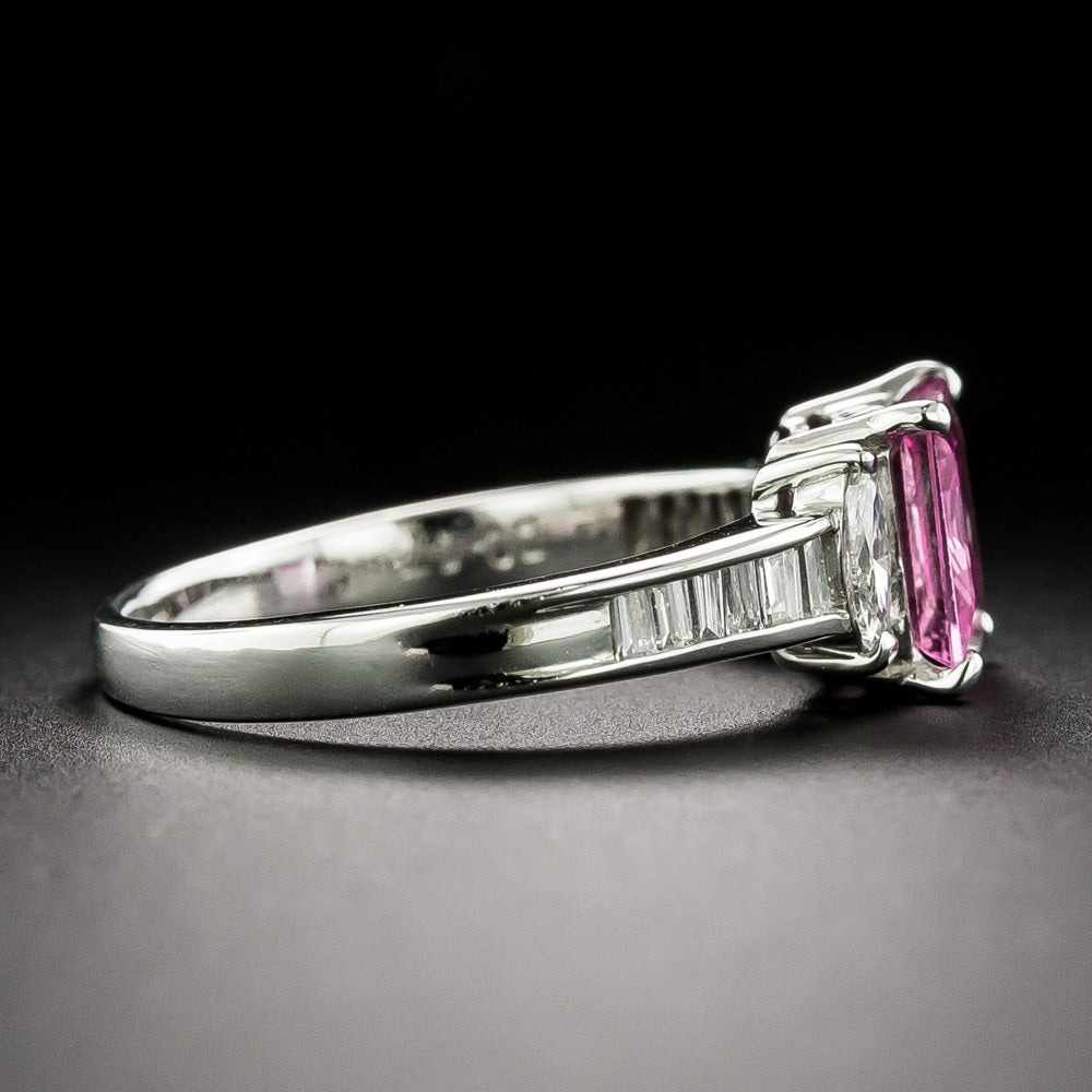 Estate 1.43 Carat Pink Sapphire and Diamond Ring - GIA - 6
