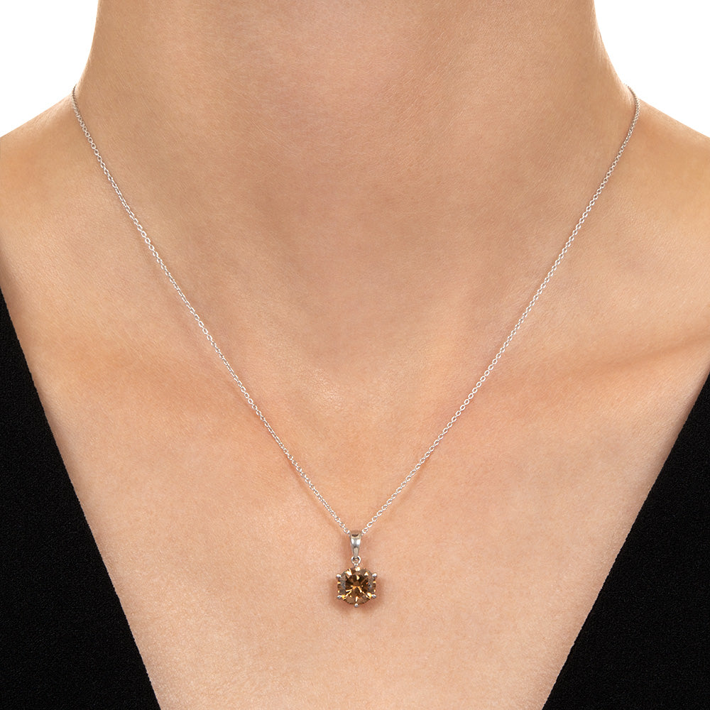 Estate 1.49 Carat Natural Brown Diamond Solitaire Pendant - 4