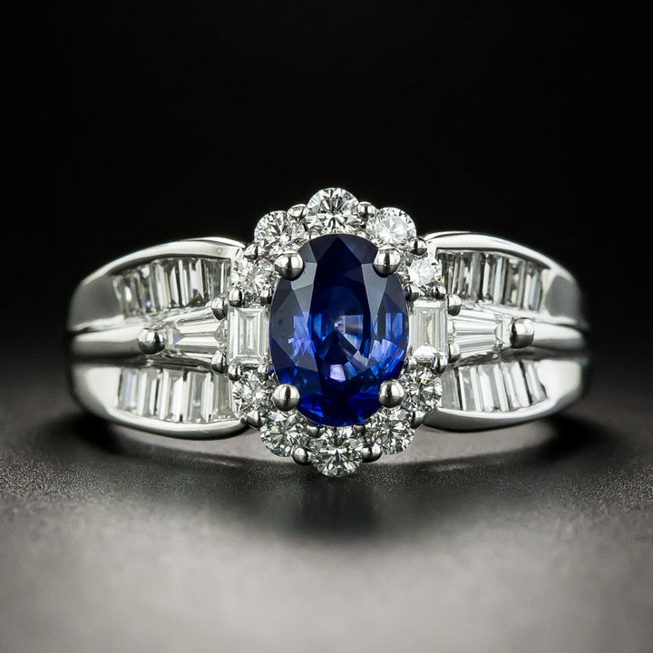 Estate 1.50 Carat Sapphire and Diamond Ring