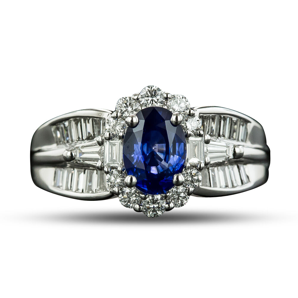 Estate 1.50 Carat Sapphire and Diamond Ring - 4