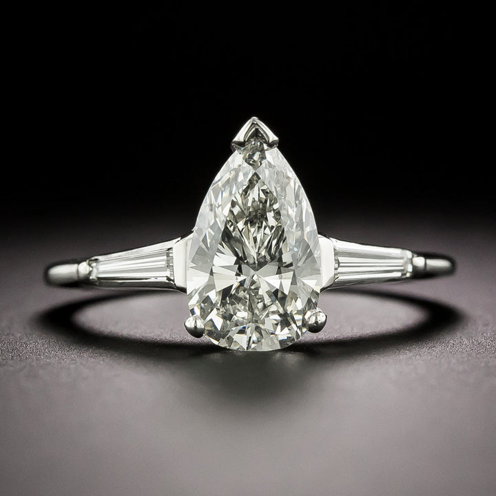 Estate 1.55 Carat Pear-Shaped Diamond Solitaire Engagement Ring - GIA  J SI1