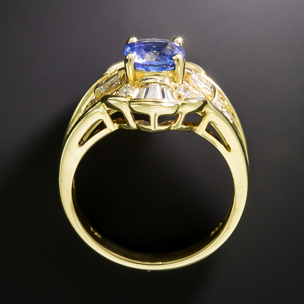 Estate 1.82 Carat Ceylon Sapphire and Diamond Ring - GIA   - 4