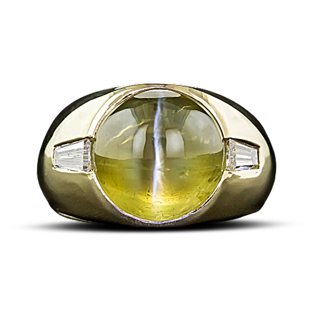 Estate 10.00 Carat Cat's-Eye Chrysoberyl and Diamond Ring - 5