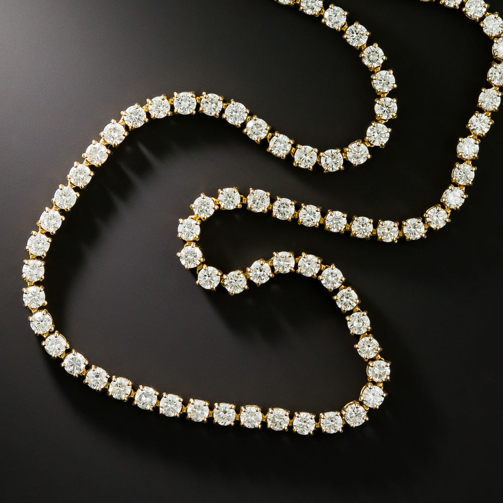 Estate 10.00 Carat Diamond 18K Rivière Necklace - 3