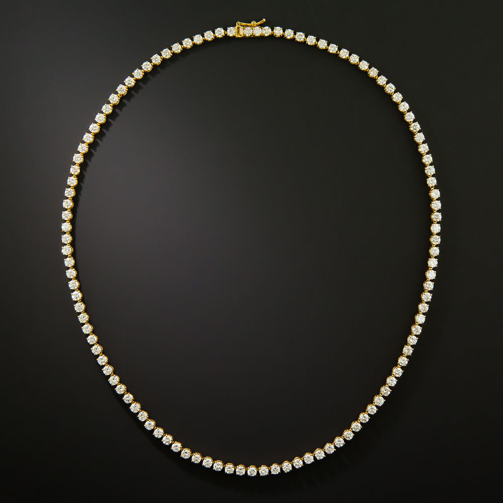 Estate 10.00 Carat Diamond 18K Rivière Necklace - 4