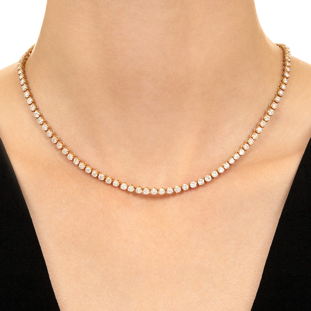 Estate 10.00 Carat Diamond 18K Rivière Necklace - 5