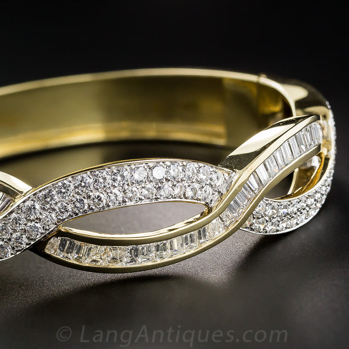 Estate 10.00 Carat Diamond Bangle Bracelet