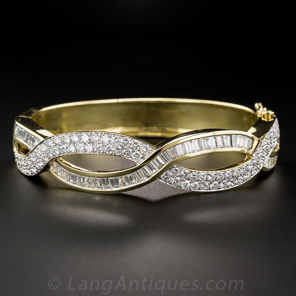 Estate 10.00 Carat Diamond Bangle Bracelet - 2