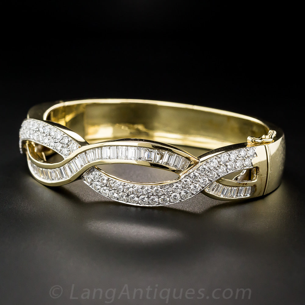Estate 10.00 Carat Diamond Bangle Bracelet - 4