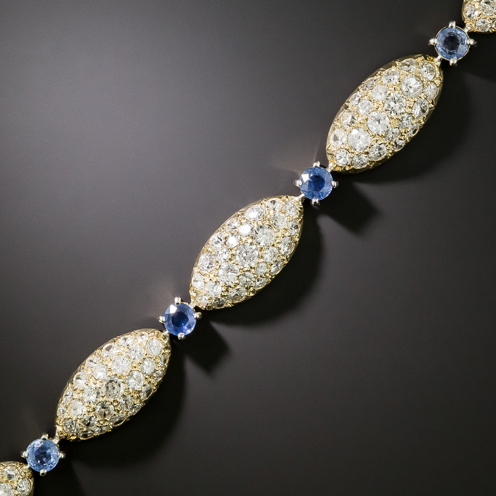 Estate 10.00 Carat Pavé Diamond and Sapphire Bracelet - 3