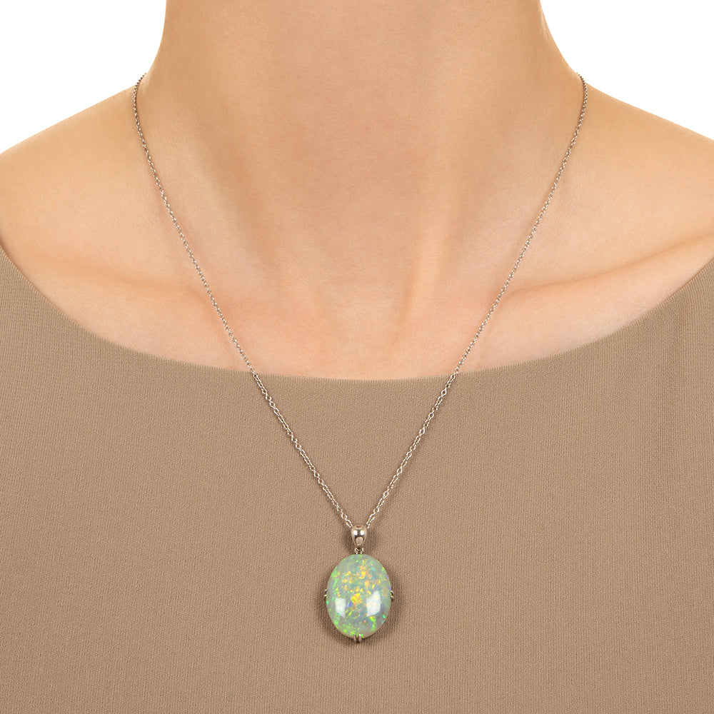 Estate 10.59 Carat Opal Solitaire Pendant - 3
