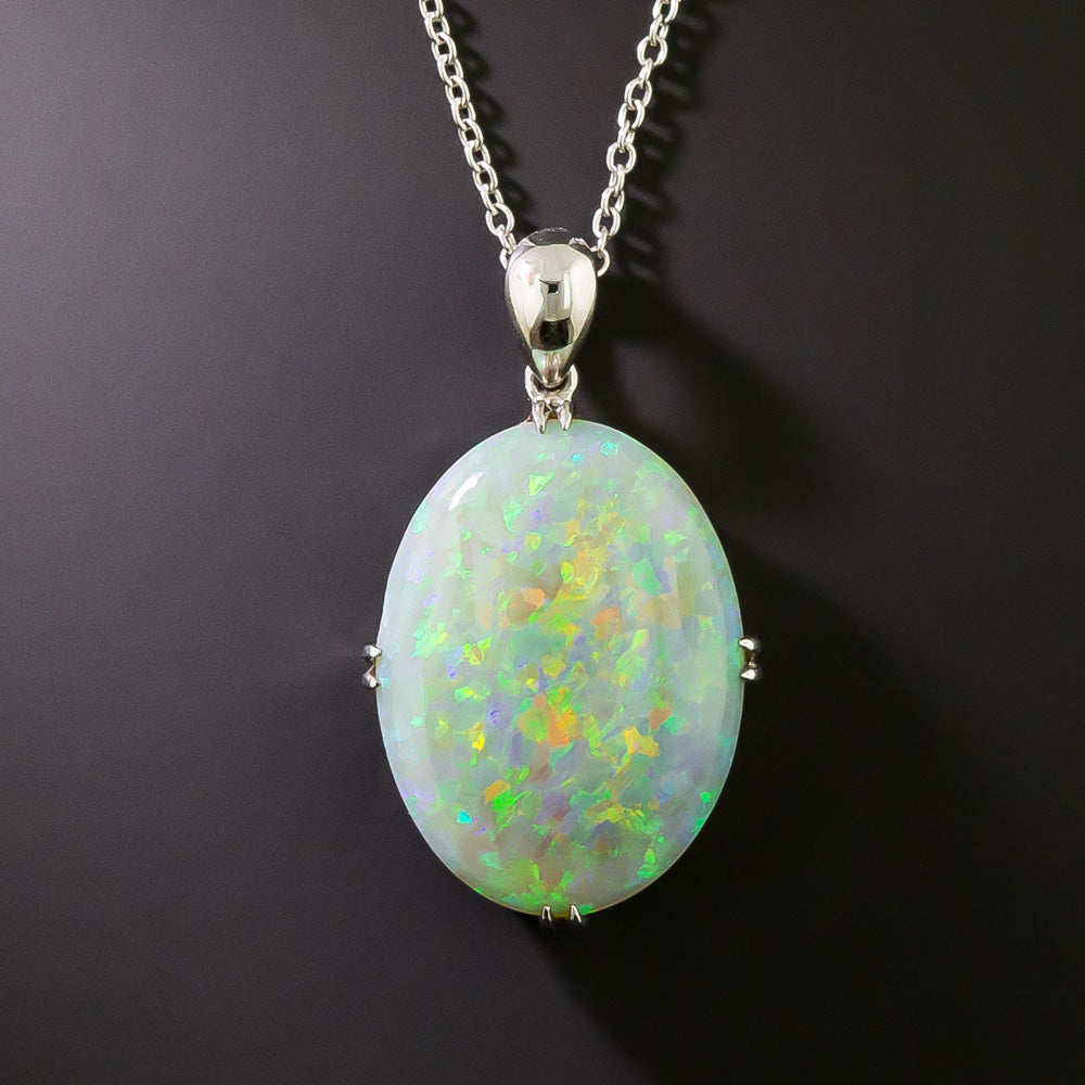Estate 10.59 Carat Opal Solitaire Pendant - 2