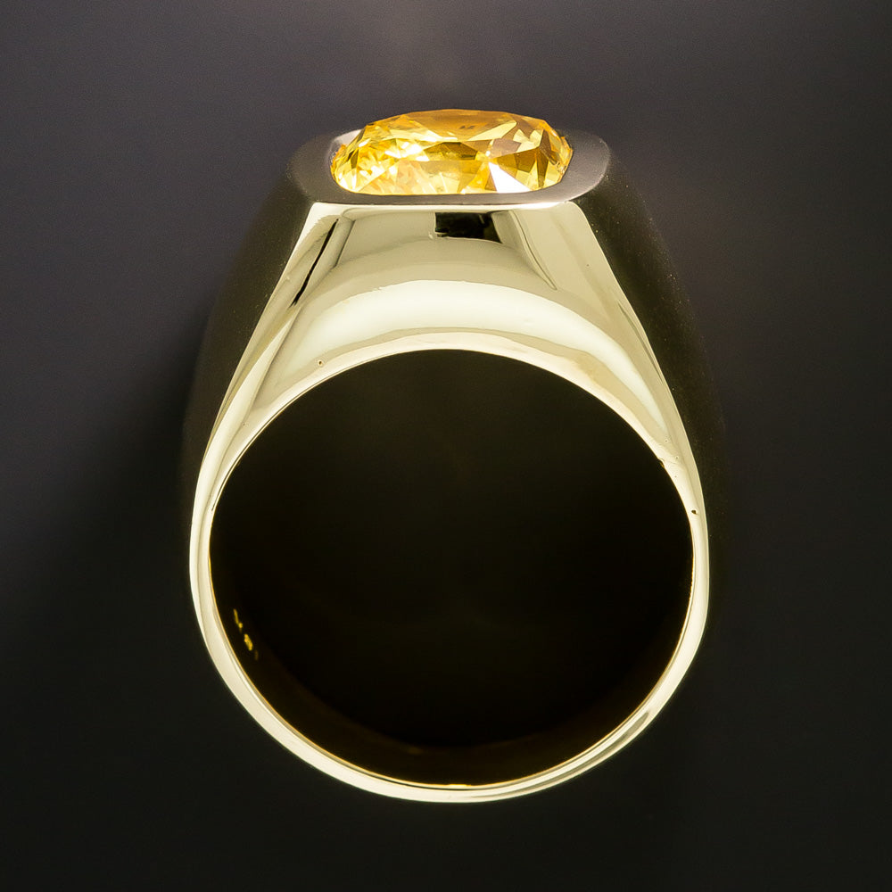 Estate 10.75 Carat No-Heat Yellow Sapphire 18K Ring - 5
