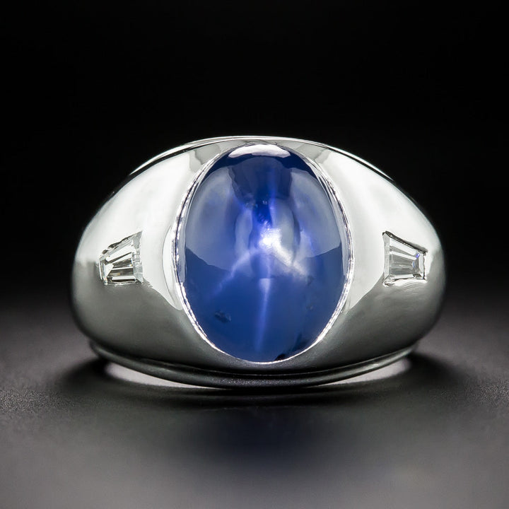 Estate 15.50 Carat Natural Blue Star Sapphire Ring  - AGL