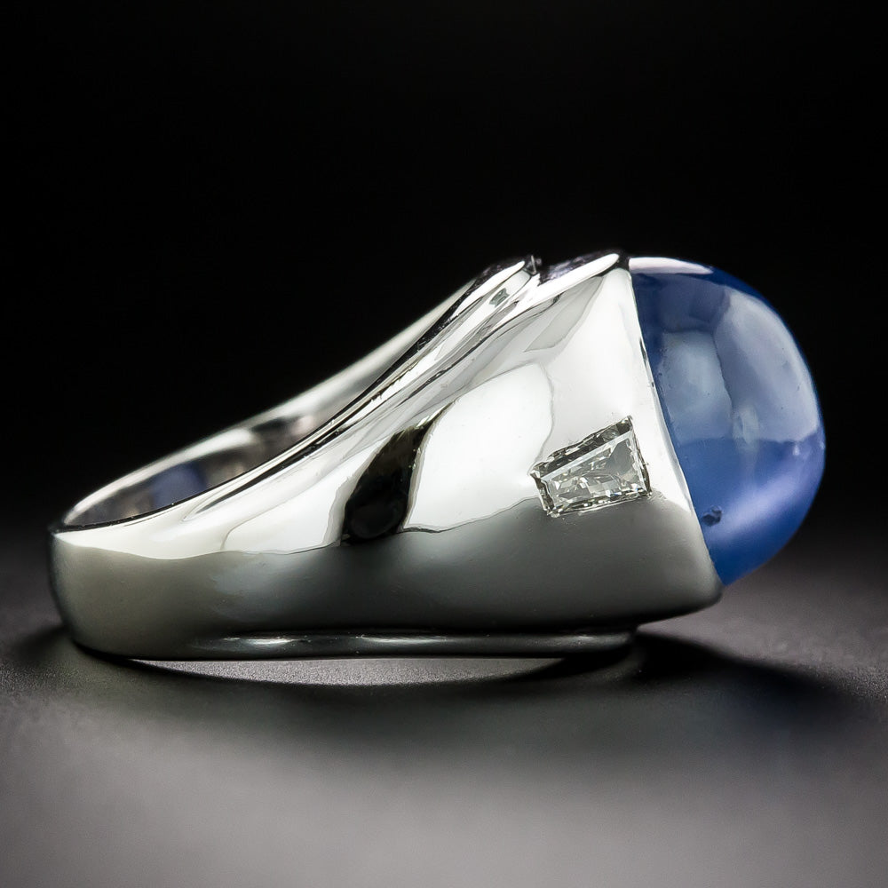 Estate 15.50 Carat Natural Blue Star Sapphire Ring  - AGL - 4